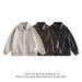 American Street Maillard Wear Leather Jacket Women's Retro High End Loose Couple Lapel PU Leather Jacket_voghion.com