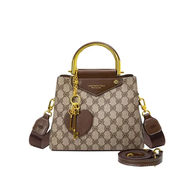 Designer Crossbody With Gold Keys Handle Metal Texture Women Monogram Ladies Shoulder B Versatile Letter Printed_voghion.com