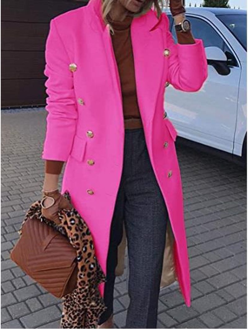2022 mode Frauen Zweireiher Woolen Casual Elegante Lo Blazer Mantel Lo Hülse Weibliche Oberbekleidung Chic Tops_voghion.com