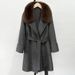 Fox Fur Hooded Coat – Reversible Cashmere Blend Oversized Trench For Petite Frames (65cm Length With Adjustable Belt For Effortless Volume Control)"_voghion.com