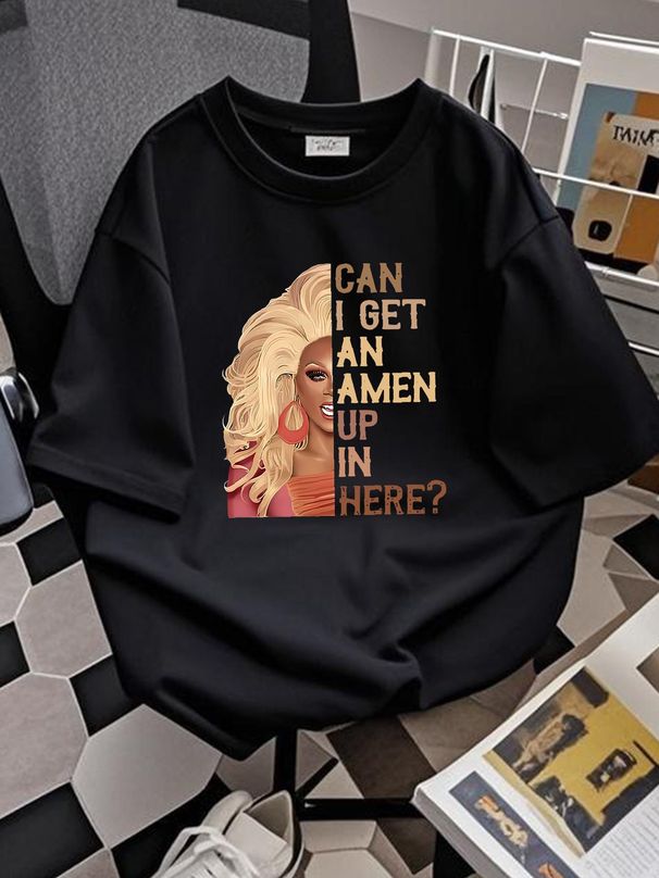 Can I Get An Amen T-Shirt Unisex – Drag, Ru, Funny, Paul, weich, bequem, vielseitig, dehnbar, Mode, Designer-Kleidung, leicht lässige Grafik_voghion.com