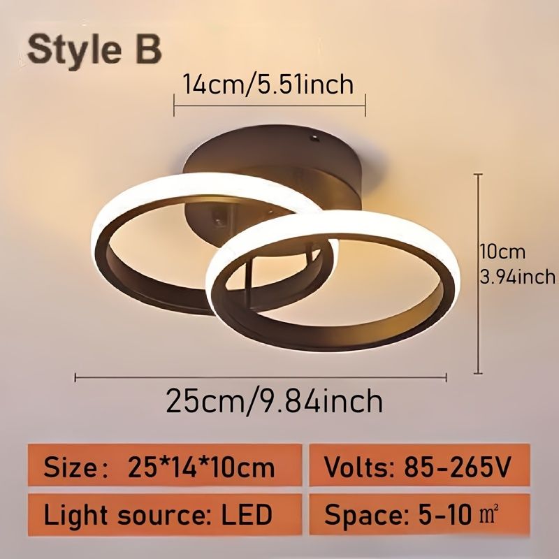1 balení, moderní černobílé LED stropní svítidlo pro chodbu, vstupní strop, instalace kabeláže, vhodné pro prázdninovou kancelář, zasedací místnost_voghion.com