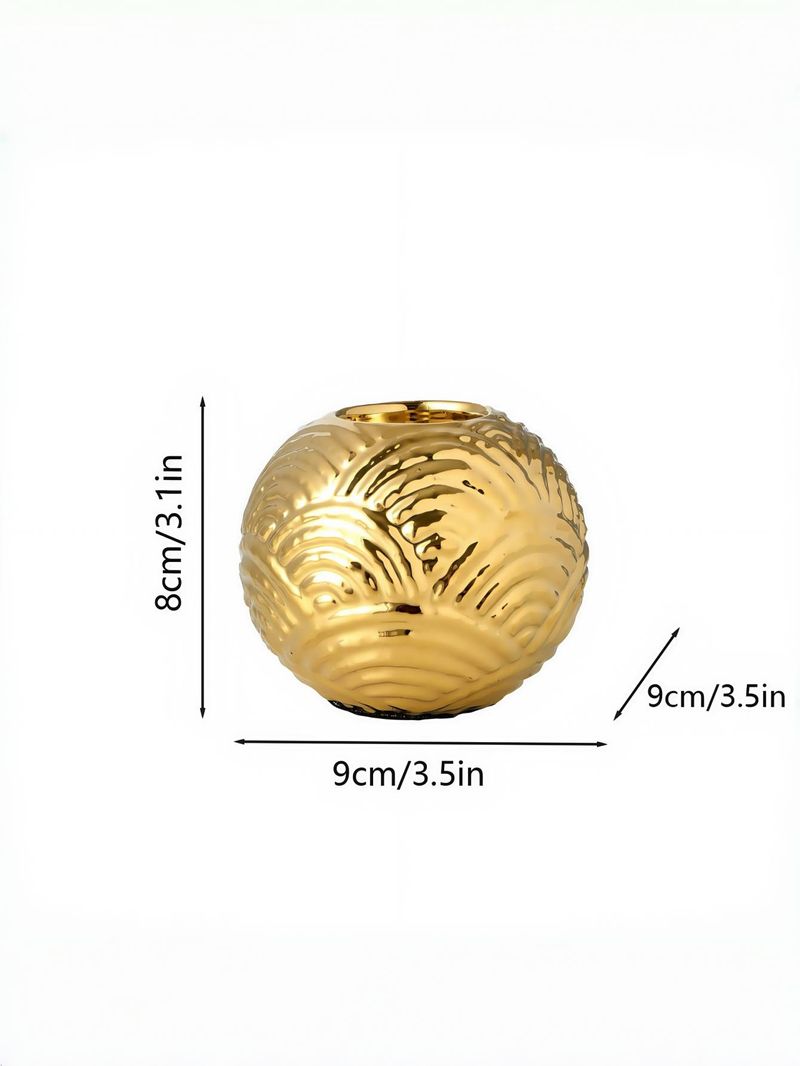 1PC Round Ceramic Advanced Art Candlestick Suitable For Living Room, Desktop And Office Decoration Candlestick Beautiful Ornament_voghion.com