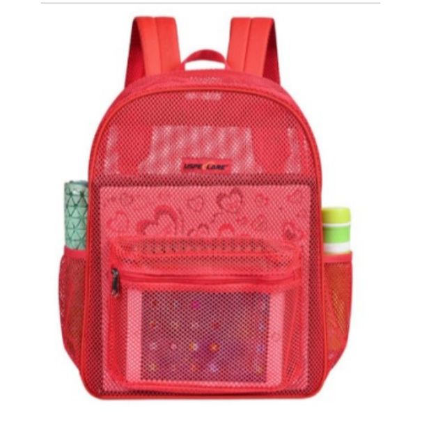 Mesh Backpack 2024 New Fashion Beach Storage Mesh Bag Travel Large Capacity Swimming Mesh Backpack Multi functional Student Fitness Bag_voghion.com