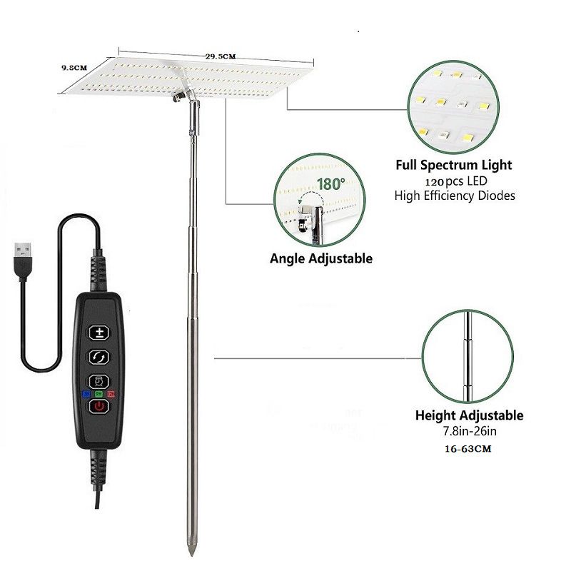 LED Plant Fill Light Lifting Desktop Full Spectrum Cultivation Hydroponic Vegetable Flower Seedling Lamp Plant Growth Lamp_voghion.com