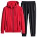 Herren-Set aus Baumwoll-Kapuzenpullover und Jogginghose – modische Freizeitsportbekleidung für Laufen und Outdoor-Aktivitäten_voghion.com