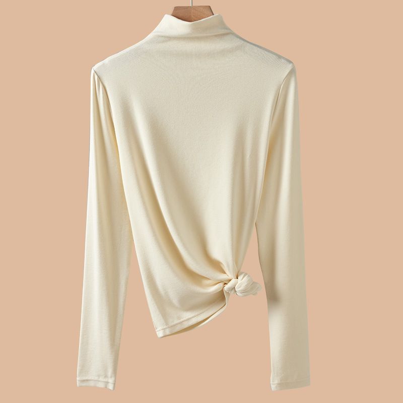 Women's Thermal Turtleneck T-Shirt Double-Sided Velvet Fleece Warm Base Layer Top For Casual & Layering_voghion.com