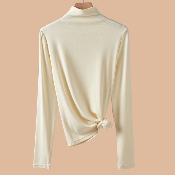 Women's Thermal Turtleneck T-Shirt Double-Sided Velvet Fleece Warm Base Layer Top For Casual & Layering_voghion.com