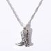 Women's Jewelry Cowboy Boot Necklace Vintage Silver Boot Pendant Brass Choker Chain With Real Gold Plating For Long-Lasting Shine_voghion.com