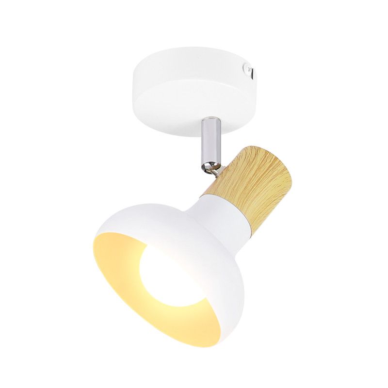 Deckenstrahler 1 Flammig Deckenleuchte Vintage - Deckenlampe Weiß Strahler Industrial Metall Deckenspots E14 Innen 350°Schwenkbar Spots Für Wohnzimmer_voghion.com