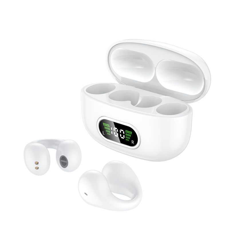 New Long Battery Life Wireless Clip Ear HD Non-In-Ear For IPhone Android Universal Digital Display Earphones Stereo_voghion.com