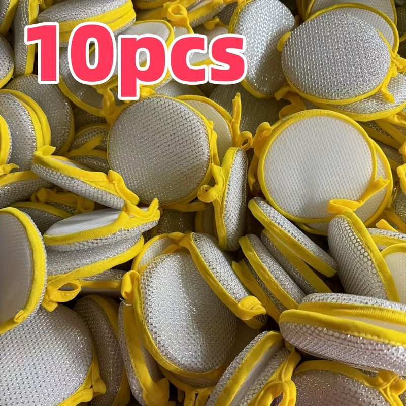 10pcs 20pcs Heavy-duty Double-sided Dish Sponge Brush Set Ultimate Cleaning Tool For Kitchen Restaurant Hard Dirt Gentle On Tableware_voghion.com
