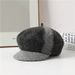 Korean Fashion Octagonal Women's Hat, 2025 Fall And Winter New Models, High-end Thickened Warm British Style Duckbill Hat, Face Shape_voghion.com