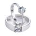 Cross-Border Accessories Silver-Plated Four-Prong Couple Pair Of European And American Style Diamond Simulated Six-Prong_voghion.com