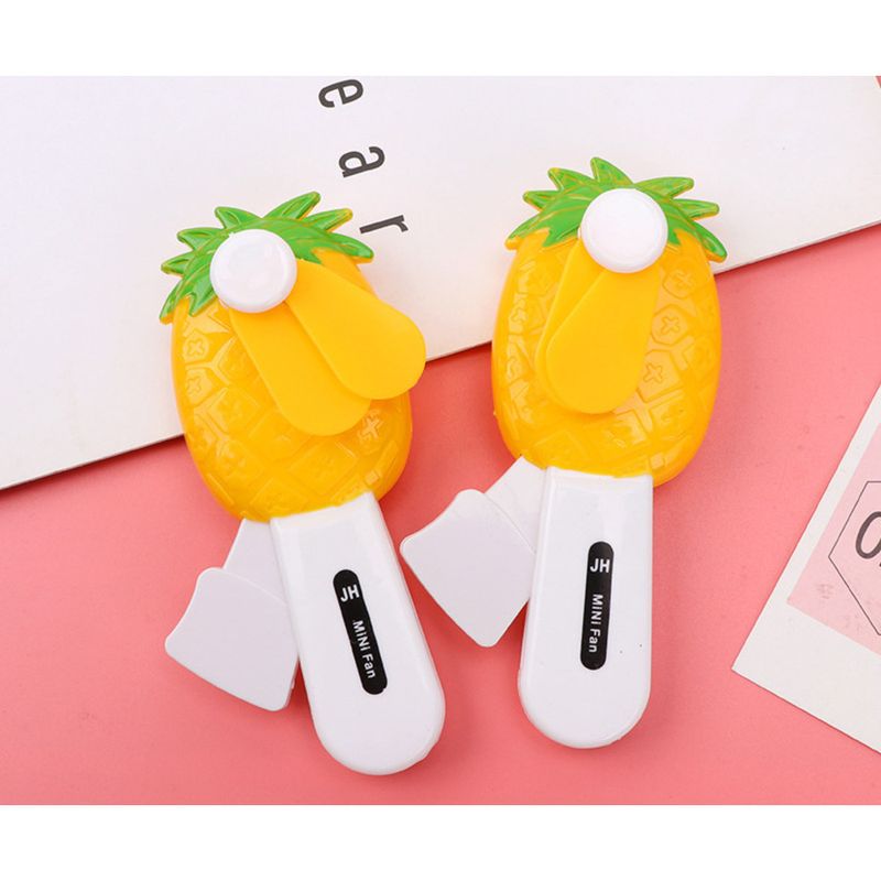 Cartoon Handheld Pineapple Students, Portable Manual Small Fan For Children_voghion.com