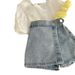 Kinderkleidung für Mädchen, modisches zweiteiliges Set aus Spitzentop und Jeans_voghion.com