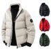 „Herren-Steppjacke mit Stehkragen – Wintermantel mit dicker Baumwollfüllung, locker sitzende Freizeitoberbekleidung in Schwarz, Rot und mehr“_voghion.com