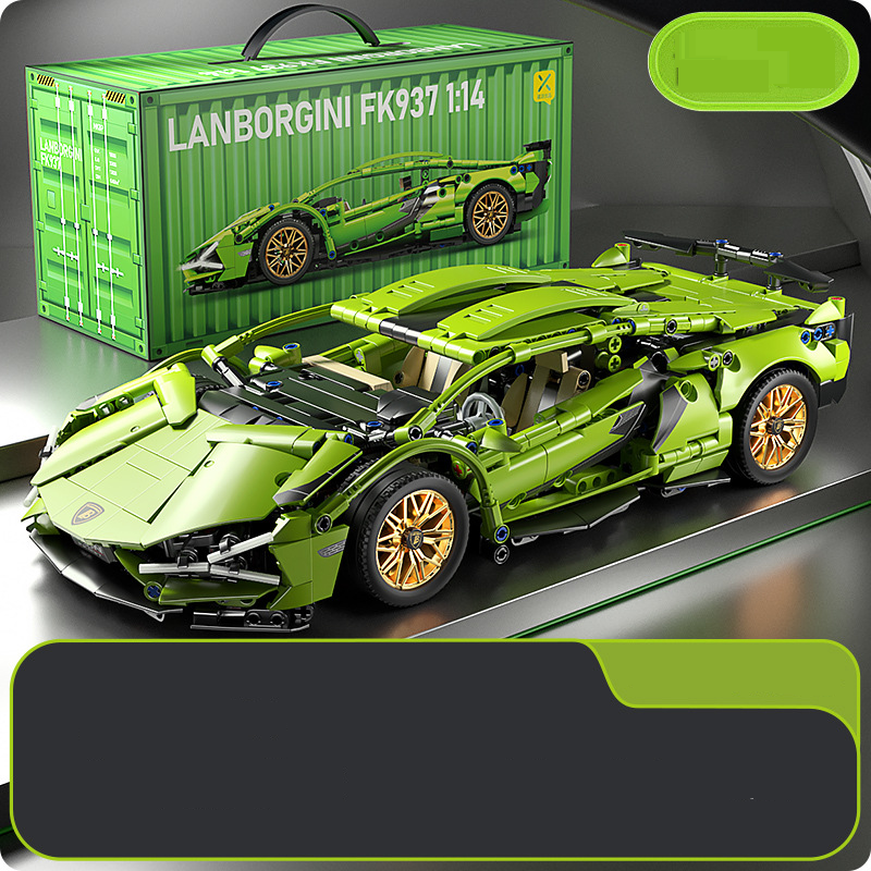 Bausteine pädagogische Bausteine Spielzeug Rambo Green Bull ferngesteuertes Sportauto ferngesteuertes Auto Spielzeugmodell Rennauto_voghion.com