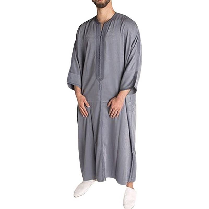 Abbigliamento maschile Camicia lunga da uomo Abito musulmano_voghion.com