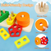 Montessori Wooden Geometric Shape Five Sets of Columns Blocks Assembling Children's Enlightenment Early Education Puzzle Toys_voghion.com