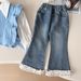 Mutter & Kinder Mädchen Frühling Anzug Langarm 2025 Neue Kindermode Gestrickte Weste Hemd Anzug Mit Spitze Jeans_voghion.com