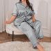 Damen Nachtwäsche Danilin Sommer Neue Mode Lässig Pyjamas Zweiteiler Set Plus Größe Lose Hosen Pyjamas Dünne Hause Kleidung_voghion.com
