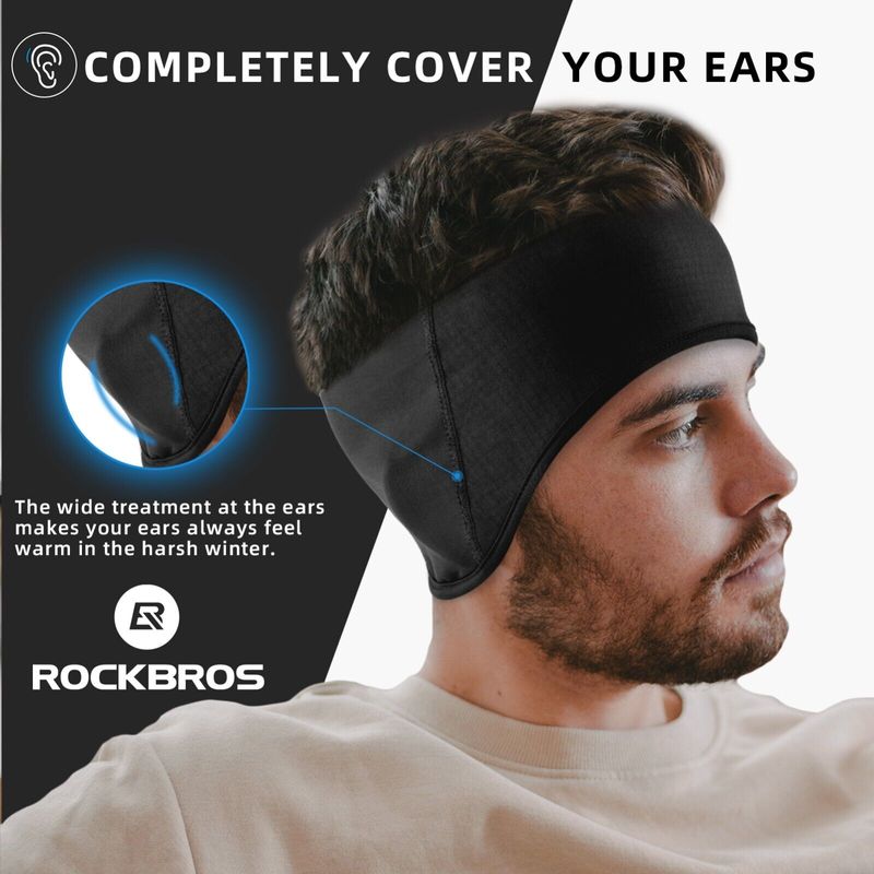 Calentadores de orejas para bicicleta ROCKBROS, diadema, orejeras cálidas para invierno, para mujeres y hombres_voghion.com