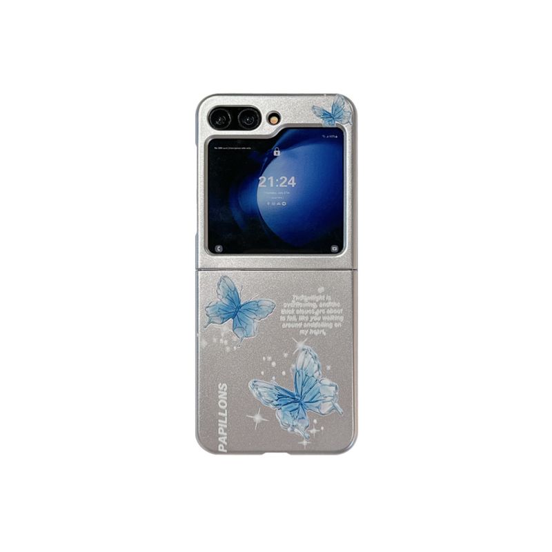 Ins Hanfeng Butterfly Phone Case for Galaxy zflip6 Samsung zflip3/4/5 Generation Folding Protective Case_voghion.com
