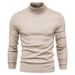 Höst/vinter Herr Ny Bottom Slim Fit High Neck Casual Stickad tröja_voghion.com