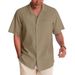 Herrenbekleidung Hemd Herren Casual Kubanischer Kragen Kurzarmhemd Button-Down Baumwolle Sommer Strandurlaub Hawaiihemd Männer_voghion.com