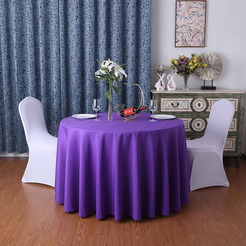 Hotel dining tables, tablecloths, banquet restaurants, large circular dining tables, holiday cloths, household fabrics, solid color weddings_voghion.com