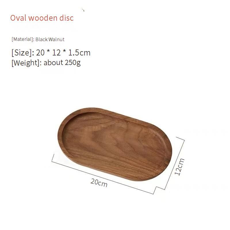 Japanese Style Black Walnut Wood Tray - Rectangular Multi-Purpose Serving Tray For Tea Cups & Dining​​_voghion.com