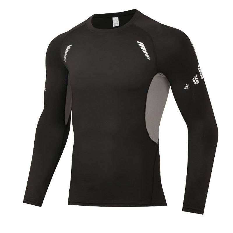 Herrenbekleidung Strumpfhosen Sport Atmungsaktive Fitnesskleidung Radtraining Langarm Elastische Laufhose Schnelltrocknende Kleidung_voghion.com