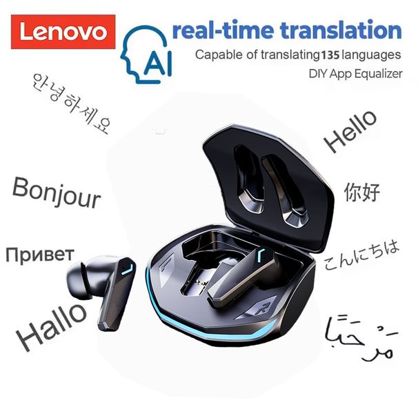 Lenovo GM2 Pro AI Wireless Bluetooth Earphone AI Meeting Record Earbuds Real-time Translation With Smart Touch Headset_voghion.com