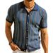 Pull tricoté à manches courtes pour hommes, nouveau polo d'affaires rayé en jacquard, haut de gamme, SY0116, été_voghion.com
