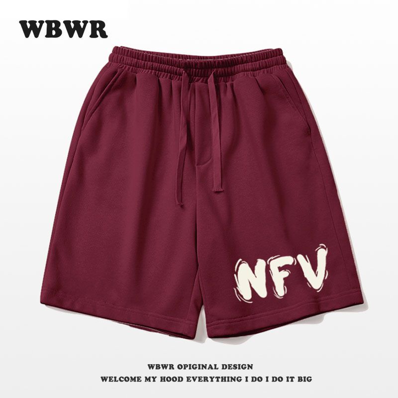Premium Products Drawstring Shorts Men's Summer Loose Thin Basketball Sports Casual Five Part Vibe Simple Letter Print_voghion.com