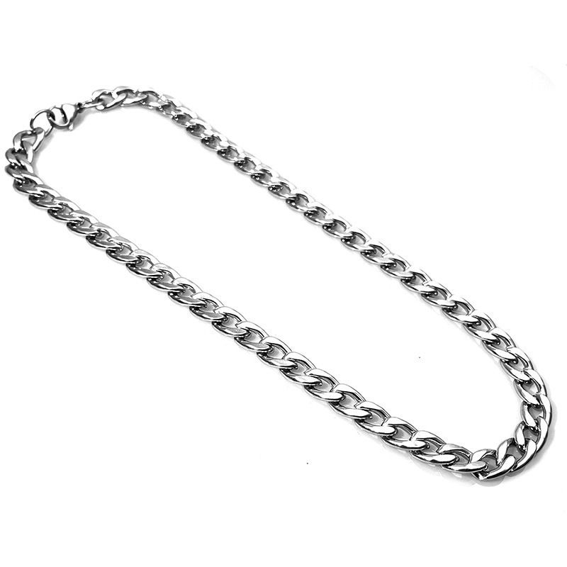 Collana cubana in acciaio e titanio NK, unisex, alla moda, stile hip-hop, felpa, maglione, catena, accessori per gioielli_voghion.com