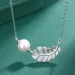 Orecchini con perle in argento Sterling S, collana con ciondolo, gioielli per donne, orecchini di design con piume di cristallo splendente_voghion.com