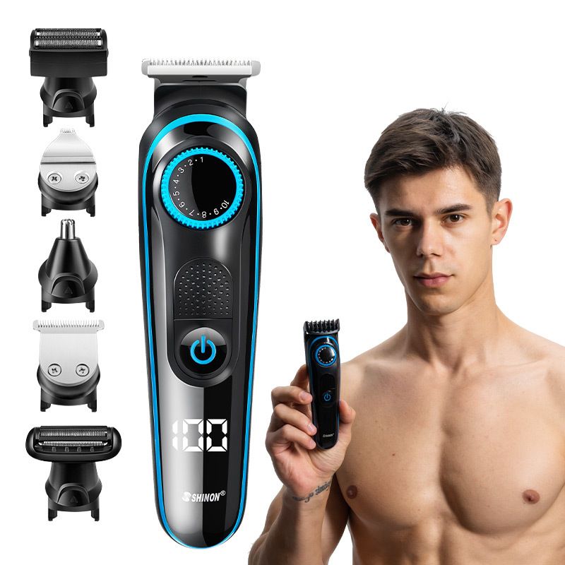Dual purpose multifunctional shaver with charging and plugging function, electric five in one household shaving, hair cutting, nose hair trimmer_voghion.com