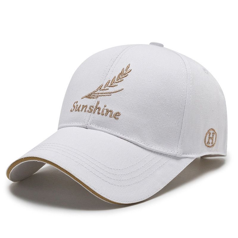 Gorra de béisbol de algodón con bordado de hilo dorado para hombre y mujer, nueva gorra de primavera y verano para parejas, gorra de sol de moda con plumas de espiga de trigo_voghion.com
