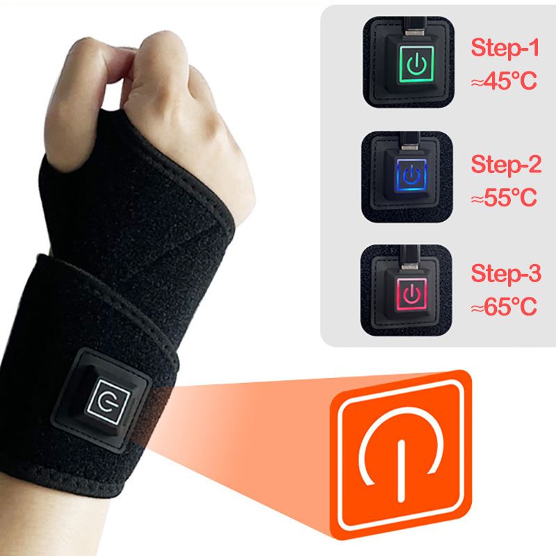Spot electric wrist protector USB three block physiotherapy heat wrist protector sprain wrist tendon sheath pain wrist warm protector_voghion.com