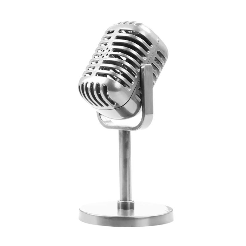 Modèle d'accessoire Vintage de Styles rétro avec support, décorations de microphone antiques_voghion.com