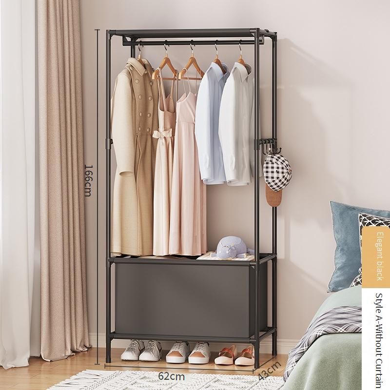 Foldable Wardrobe Closet – Single/Double Row Metal Frame With Storage Bags & Door Curtain (Modern Minimalist, Easy Assembly, Space-Saving)​_voghion.com