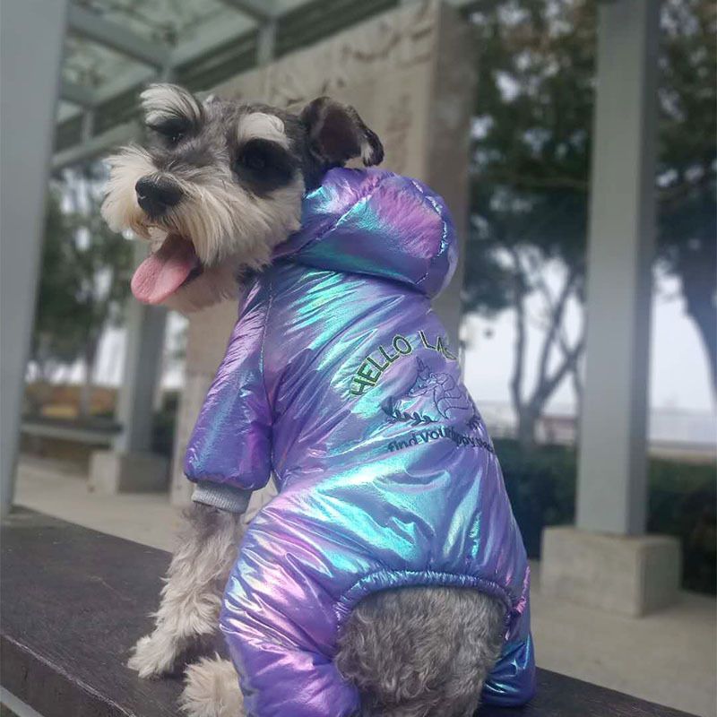 Bunte, winddichte, mit Fleece gefütterte, warme Winterkleidung für Haustiere, Daunenjacke, neuer Baumwollmantel für Hunde und Katzen_voghion.com