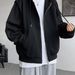 Schwerer Kapuzenpullover mit Reißverschluss für Herren – Doppelreißverschluss, Streetwear-Passform, Übergröße (Grau/Schwarz, S-5XL, Herbst-Casual)_voghion.com