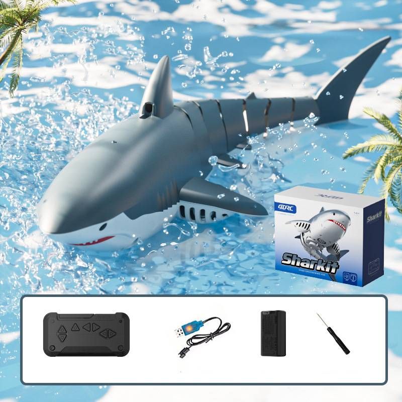 Summer Kids' Remote-Controlled Bionic Electric Megalodon Toy: Water-Spraying, Camera-Equipped, Rechargeable With Swinging Tail_voghion.com