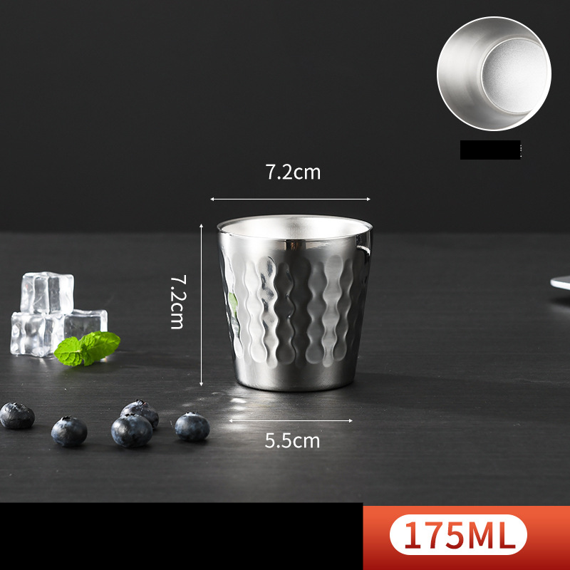 Creative Double Layer Beer Cup Logo Fire Diamond Pattern Coffee Cup 304 Stainless Steel Outdoor Water Cup_voghion.com