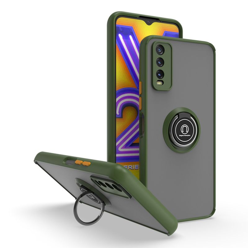 KEYSION Fashion Matte Case for VIVO Y20 Y20s G Y20A Y20i Transparent Ring Shockproof Phone Cover for VIVO Y12A Y11S Y12S_voghion.com