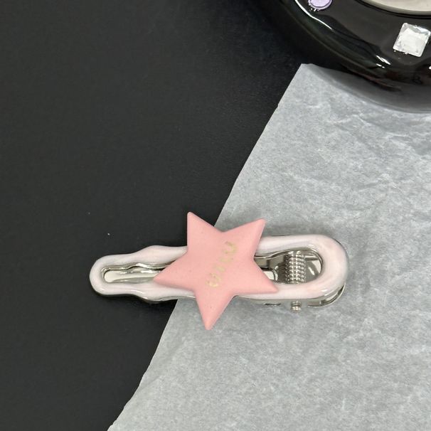 Rózsaszín ötvözet strasszos hajtű édes hűvös dögös lány kiváló minőségű oldalcsipesz kacsacsőr klip hajtű oldal frufru klip haj kiegészítők_voghion.com