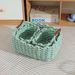 Nordic Square Storage Basket With Handles - Woven Cotton Rope Organizer For Snacks & Desk Essentials_voghion.com